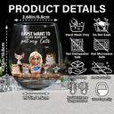 Cat Lovers,Cat Mom,Pet Lovers - I Just Want To Drink Wine - Personalized Stemless Wine Glass