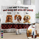 Dog Lovers,Dog Mom,Dog Dad,Gift For Women,Gift For Men,Christmas - I Just Want To Hang Out With My Dogs - Personalized Wearable Hooded Blanket