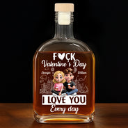 Gift For Couples,Gift For Husband,Gift For Wife,Gift For Boyfriend,Gift For Girlfriend,Happy - I Love You Everyday 3D Effect Couple - Personalized Whiskey Bottle