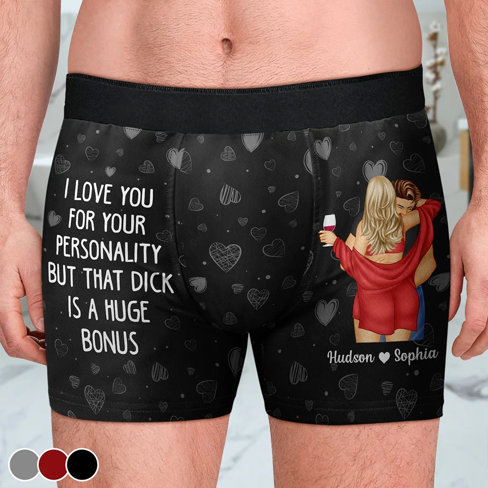 I Love You For Your Personality Sexy Couple - Personalized Men's Boxer Briefs