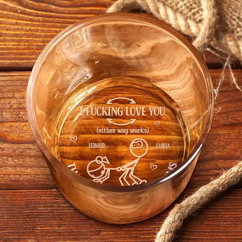 Gift For Couples,Gift For Husband,Gift For Wife,Gift For Boyfriend,Gift For Girlfriend,Funny - I Love You Thanks For All The Orgasms - Personalized Engraved Whiskey Glass