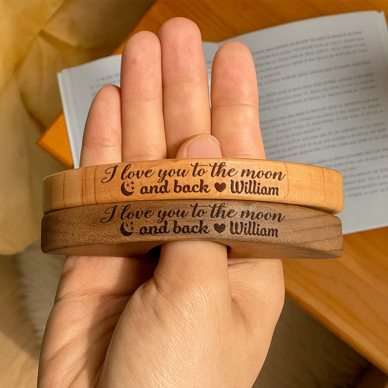 Gift For Couples,Gift For Husband,Gift For Wife,Gift For Boyfriend,Gift For Girlfriend,Reading,Happy - I Love You To The Moon & Back Couple - Personalized Book Page Holder