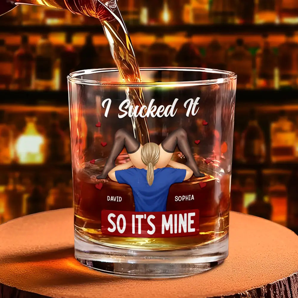Gift For Couples,Old Couples,Gift For Husband,Gift For Wife,Gift For Boyfriend,Gift For Girlfriend,Custom Photo,Love - I Love Your Face Timber Couple - Personalized Whiskey Glass