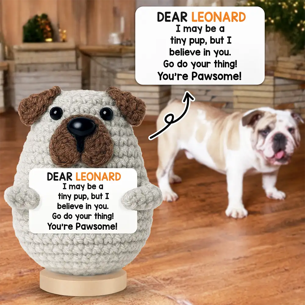 Pet Lovers - I May Be A Tiny Dog - Personalized Doll Crochet With Custom Card