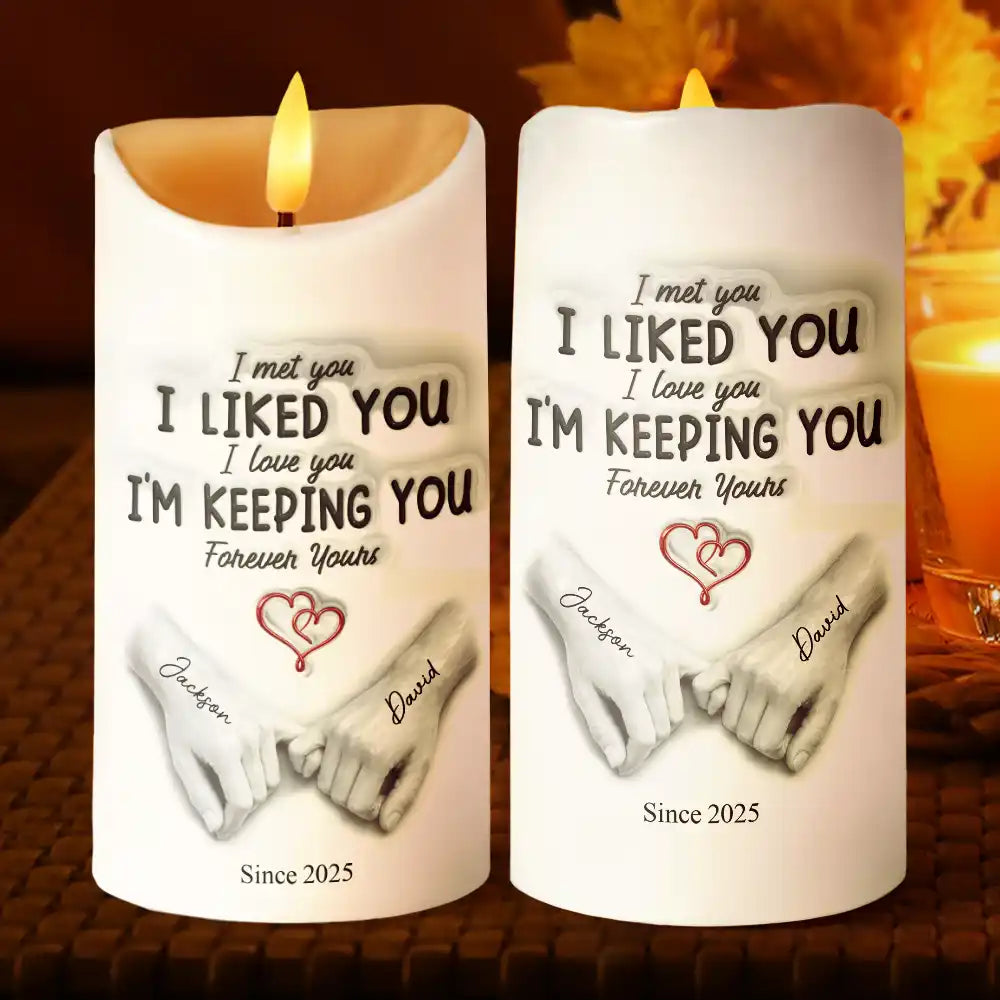 I Met You I Liked You - Personalized Flameless LED Candle