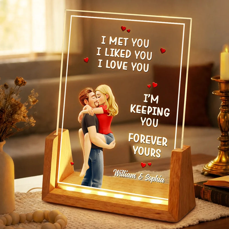 Gift For Couples,Gift For Husband,Gift For Wife,Gift For Girlfriend,LGBT,Love - I Met You Liked You Love You Forever - Personalized Night Light