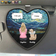 Sad, Memorial, Dog Lovers, Dog Mom, Cat Lovers, Pet Lovers - I Miss You Memorial Dog Cat - Personalized Custom Shaped Acrylic Car Visor Clip