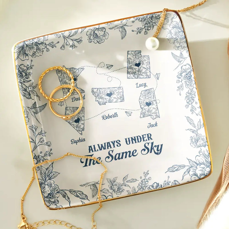 Gift For Bestie,Gift For Sisters,Gift For Women,Gifts For Colleagues,Happy,Gift For Sibling - I Miss Your Face Toile Pattern - Personalized Ring Dish