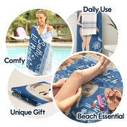 Gift For Women,Gift For Yourself,Summer,Beach,Travel,Happy - I Need Some Vitamin Sea - Personalized Turkish Beach Towel