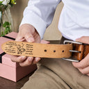 Gift For Couples, Gift For Husband, Gift For Boyfriend, Funny - I Promise To Always Be By Your Side Naughty Couple - Personalized Cowhide Leather Belt