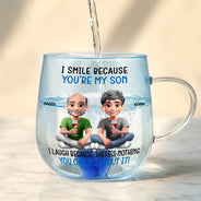 Mom - Sons, Dad - Daughters (Adult), Gift For Daughter, Gift For Son, Funny - I Smile Because You Are My Daughter Son - Personalized Gradient Glass Mug