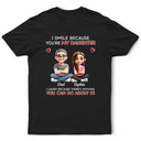 Dad - Daughters (Adult),Dad - Daughters (Young),Dad - Children,Mom - Children,Mom - Daughters (Adult),Gift For Daughter,Mom - Daughters (Young),Mom - Sons,Dad - Sons,Gift For Son,Grandpa - Grandkids,Grandma - Grandkids,Gift For Grandkids,Happy - I Smile Because You Are My Daughter Son - Personalized T Shirt