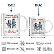 Gift For Couples,Gift For Husband,Gift For Wife,Gift For Women,Gift For Men,Happy - I Smile Because You Are My Husband - Personalized Mug