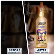 Gift For Mother,Gift For Daughter,Daughters (Adult),Mom,Sons,Happy - I Smile Because You're My Daughter - Personalized Bottle Light