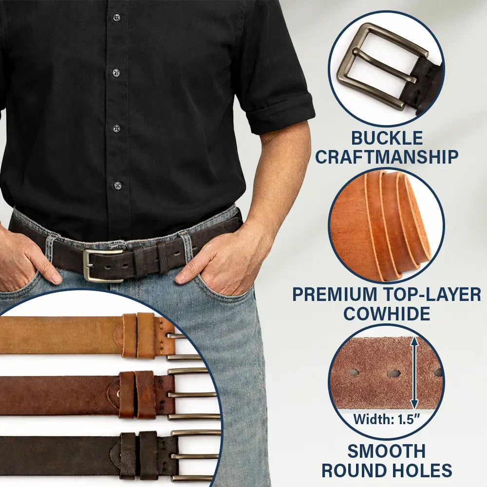 Gift For Father,Gift For Couples,Funny,Custom Photo - Custom Photo Outline Sketch Couple Think Of Me When You Take Your Pants Off - Personalized Cowhide Leather Belt