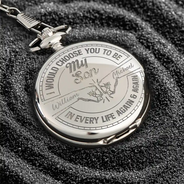Love,Dad - Sons - I Would Choose You To Be My Son - Personalized Pocket Watch