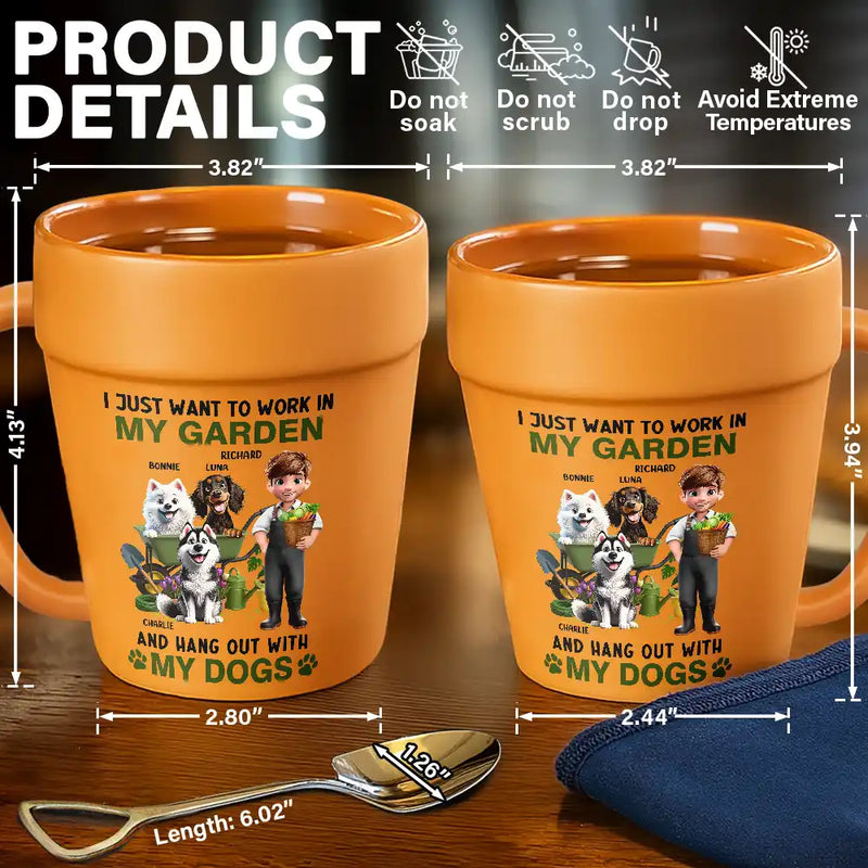 I Just Want To Work In My Garden - Personalized Plant Pot Ceramic Mug