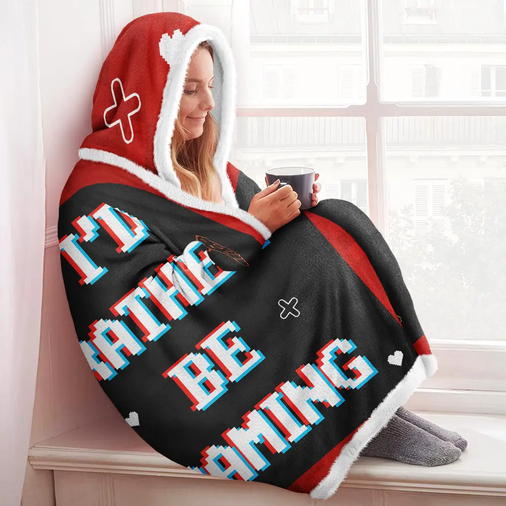 Gift For Kids,Gift For Son,Gift For Daughter,Happy,Dog Lovers,Cat Lovers - I'm Gaming Do Not Disturb - Personalized Wearable Hooded Blanket