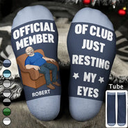 Gift For Father,Gift For Grandpa,Gift For Men,Non-Eng,Vector,Humorous - I'm Just Resting My Eyes - Personalized Socks