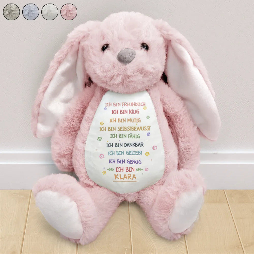 Gift For Kids,Gift For Grandkids,Gift For Daughter,Gift For Son,Gift For Sibling,Gift For Sisters,Gift For Brothers,Love,German - Ich Bin Geliebt - Personalisierter Stoffhase