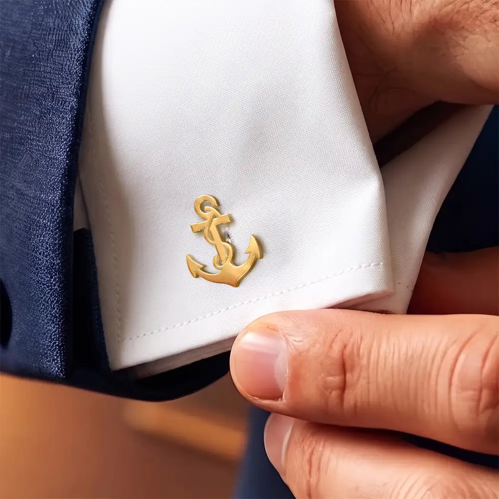 Confident, Gift For Men, Gift For Yourself, Wedding, Icon - Impressive Logo For Men - Personalized Cufflinks