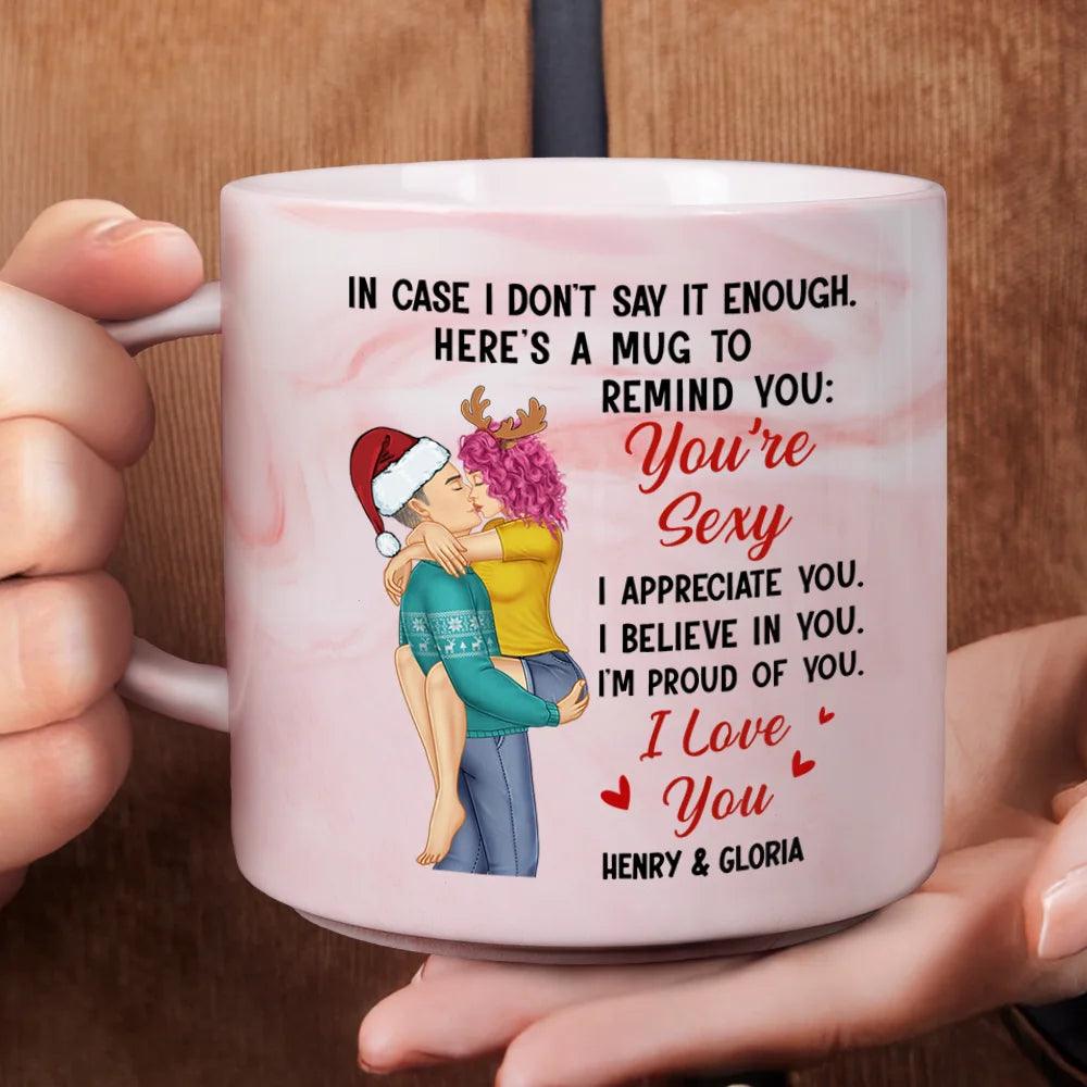 Love, Gift For Couples, Gift For Husband, Gift For Wife, Gift For Boyfriend, Gift For Girlfriend - In Case I Don't Say It Enough Couples - Personalized Marble Mug