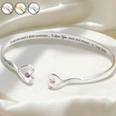 Gift For Couples, Gift For Girlfriend, Gift For Wife, Gift For Women, Love - In Case You Need A Little Reminder - Personalized Gem Heart Cuff Bracelet