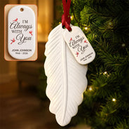Memorial Loved One,Healing,Christmas,Family,Memorial,Custom Text - In Loving Memory Christmas Sympathy Gift - Personalized Feather Ornament