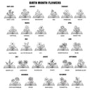 From The Library Of Book Lover Birth Flower - Personalized Embosser Stamp