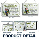 Gardening,Gift For Women,Love - Into The Garden I Go 3D Effect Gardening Woman - Personalized Horizontal Stained Glass Suncatcher