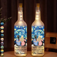 Gift For Bestie,Old Best friends,Happy - It Takes A Long Time To Grow An Old Friend Starry Night - Personalized Bottle Light