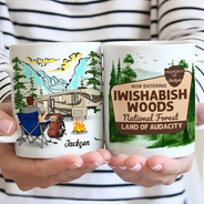 Camping, Campsite, Funny - Iwishabish Woods Camping - Personalized Mug