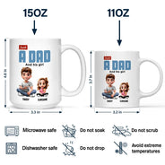 Gift For Father, Happy - Just A Dad And His Girl 3D Cartoon - Personalized Father's Day Gift Set