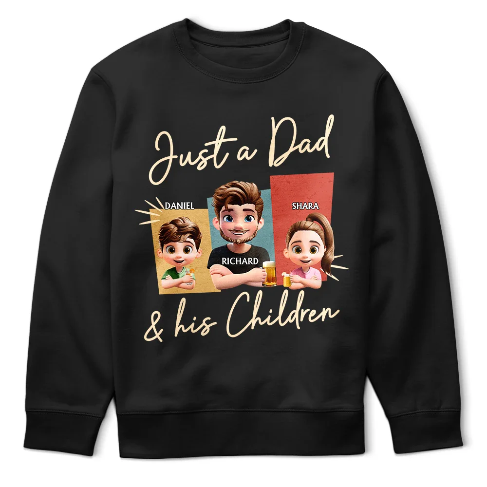 Gift For Father,Happy - Just A Dad And His Girl 3D Effect - Personalized T Shirt