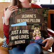 Gift For Yourself, Gift For Women, Gift For Men, Happy, Reading - Just A Girl Boy Who Loves Books Reading Pillow - Personalized Pocket Pillow