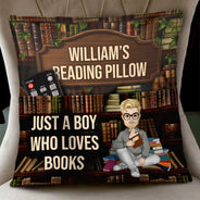 Gift For Yourself, Gift For Women, Gift For Men, Happy, Reading - Just A Girl Boy Who Loves Books Reading Pillow - Personalized Pocket Pillow