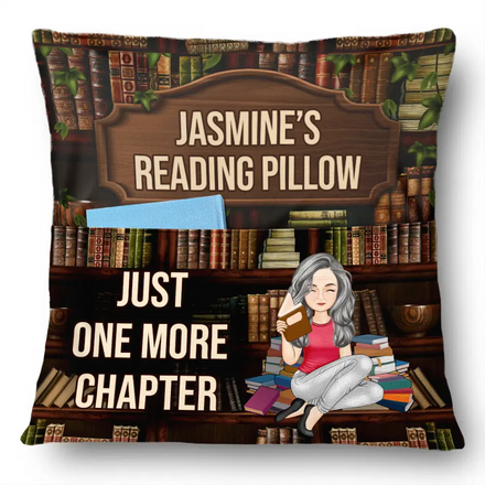 Just A Girl Boy Who Loves Books Reading Pillow - Personalized Pocket Pillow