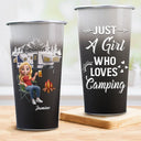 Gift For Yourself, Gift For Women, Camping, Summer, Happy, Gift For Men - Just A Girl Boy Who Loves Camping 3D Effect - Personalized Aluminum Color Changing Cup