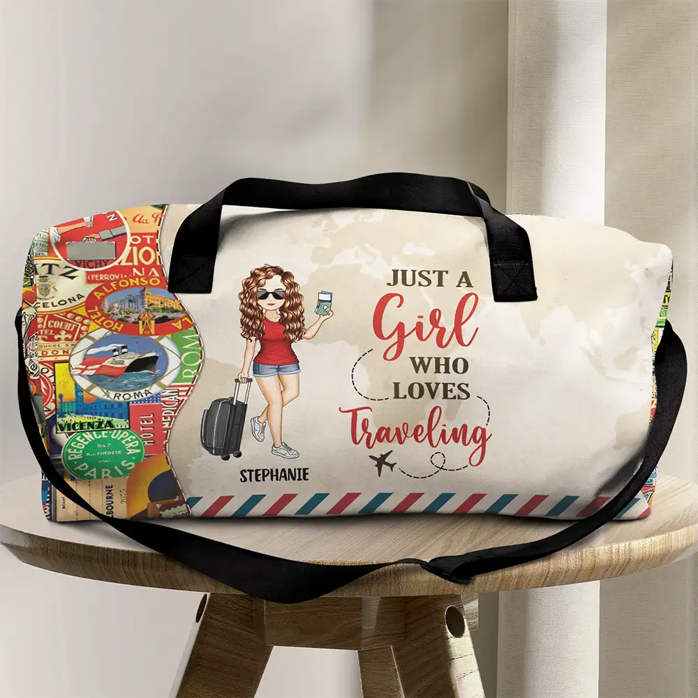 Just A Girl Boy Who Loves Traveling - Personalized Duffle Bag