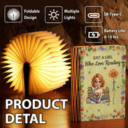 Reading, Gift For Yourself, Happy, Gift For Women - Just A Girl Who Loves Reading - Personalized Book Lamp