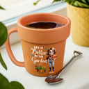 Gardening, Gift For Women, Happy, Gift For Yourself - Just A Girl Who Loves Gardening - Personalized Plant Pot Ceramic Mug