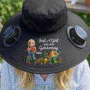Gardening, Gift For Yourself, Gift For Women, Summer, Top Market, Cozy, Vector - Just A Girl Who Loves Gardening - Personalized Solar Fan Hat