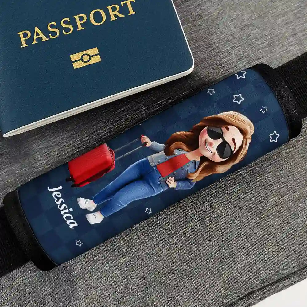 Gift For Yourself,Summer,Travel,Happy,Gift For Women,Gift For Men - Travel Is My Therapy - Personalized Luggage Handle Wrap
