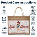 Gift For Yourself, Gift For Women, Summer, Beach, Happy - Just Beachy - Personalized Jute Tote Bag
