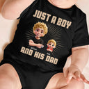 Just A Dad And His Girl 3D Effect Crossed Arms - Personalized T Shirt