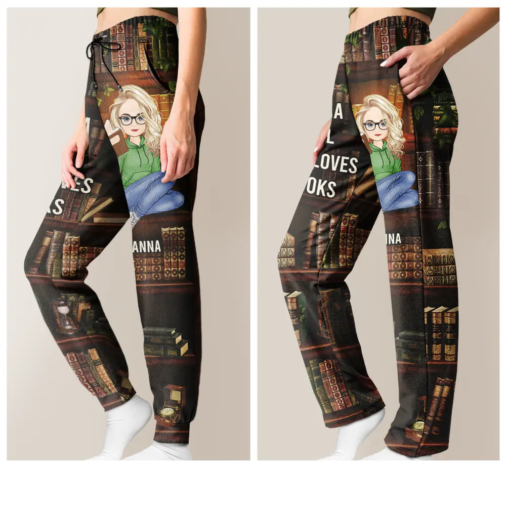 Just A Girl Who Loves Books - Personalized Pajama Pants