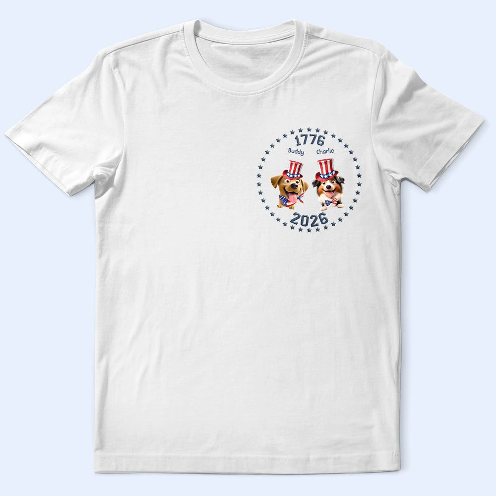 Funny,Independence Day,Pet Lovers,Pet Mom,Pet Dad - Stars & Stripes Pet Lovers - Personalized T Shirt