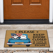 Cats Planning Escape Truck - Personalized Doormat