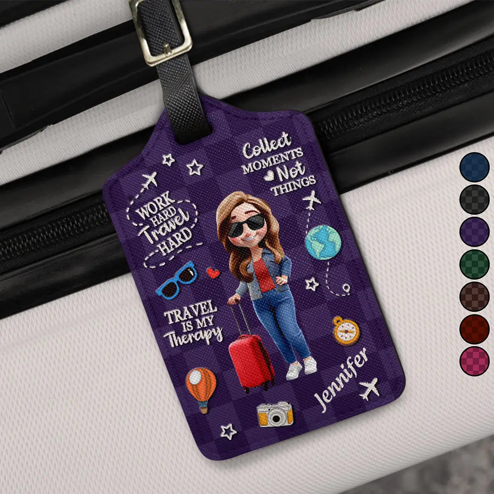 Travel Is My Therapy 3D Effect - Personalized Luggage Tag
