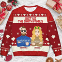 Christmas Just Us Family Flat Art - Personalized Unisex Ugly Sweater